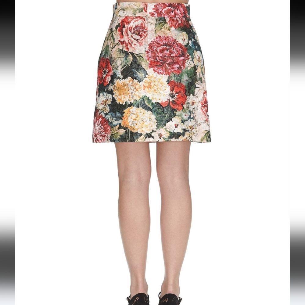 Dolce & Gabbana Multicolor Floral Jacquard Mini Skirt Sz 38/US 4 - Picture 2 of 15